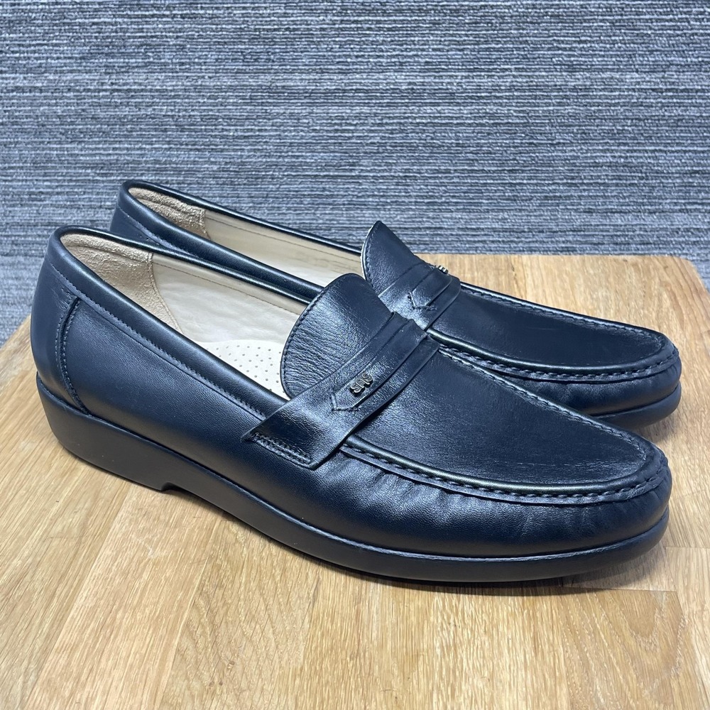 SAS Ace Loafers Men 12 S Slim Black Leather Handsewn Slip On Shoes Comfort USA